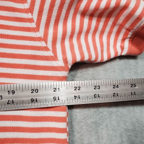 IZOD Shirt Men Large Pink Stripe Polo Performance Embroidered Logo High Low Slit - Picture 4 of 9